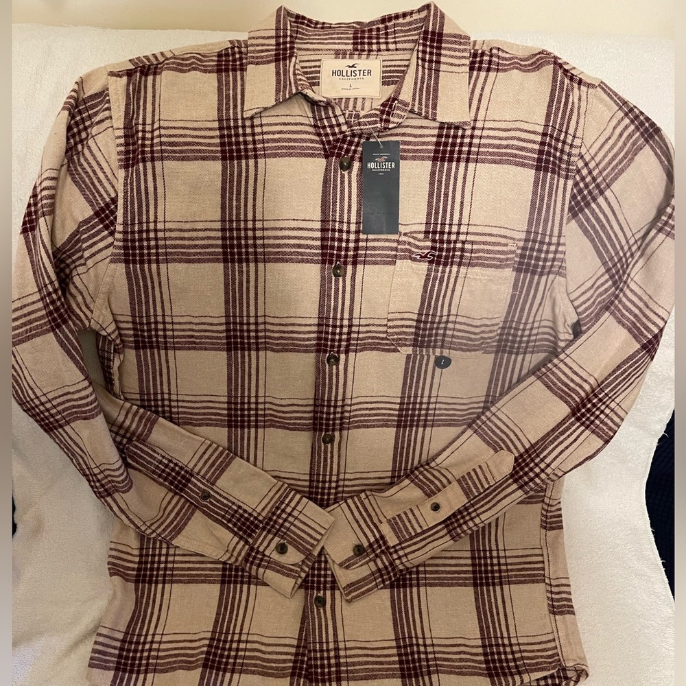 Hollister long sleeve casual shirt size L